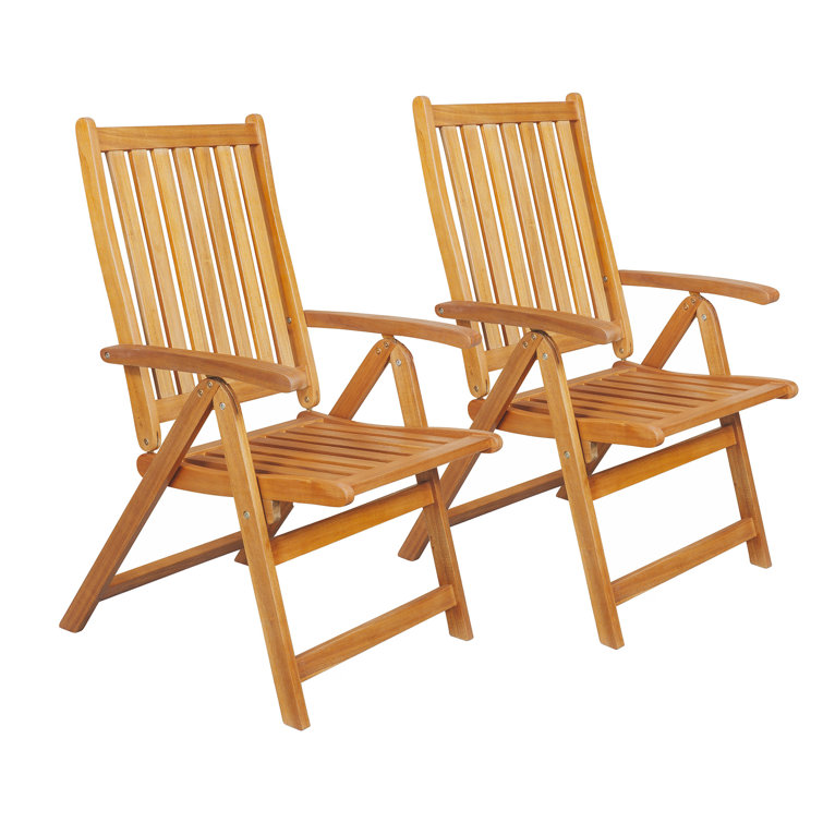 Northlight Set Of 2 Acacia Wood Folding Outdoor Patio Chairs Wayfair